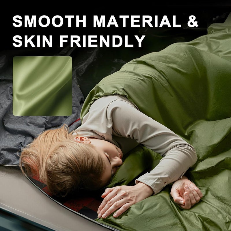 TANSTRIDER Ultralight Warm Weather Sleeping Bag - Portable, Waterproof, Compact Lightweight, Comfort with Compression Sack - Great for Outdoor Camping, Backpacking & Hiking - Image 3